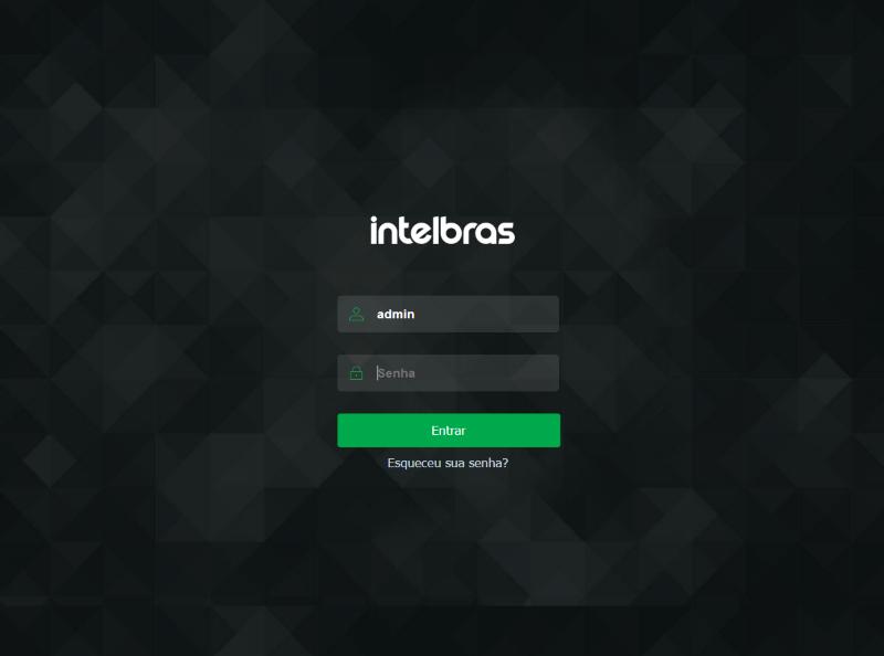 Tela de login da câmera