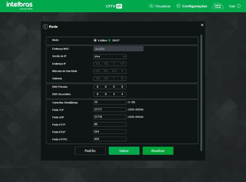 Rede com DNS 8.8.8.8 e 8.8.4.4
